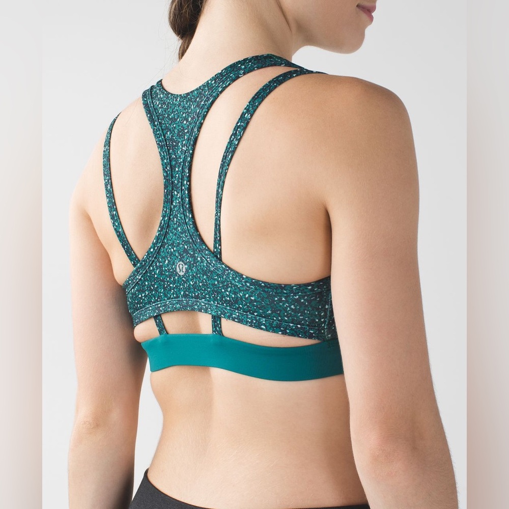 Lululemon Splendour Bra Flashback Static Seamist Forage Teal / Forage Teal 6